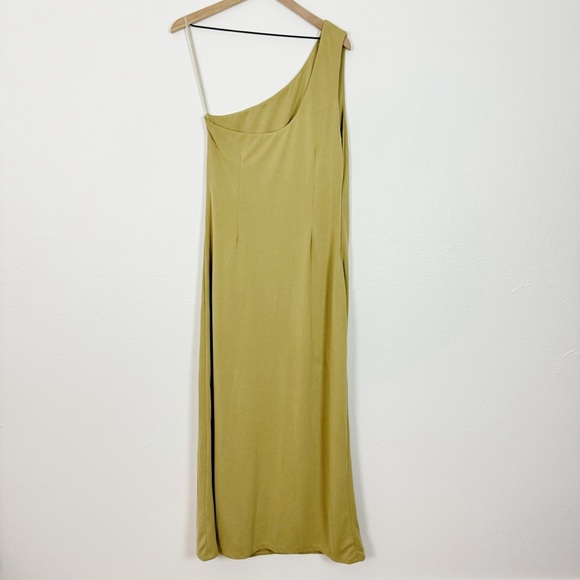 Third Form One Shoulder Maxi Dress Khaki Size US 8 - Picture 8 of 14